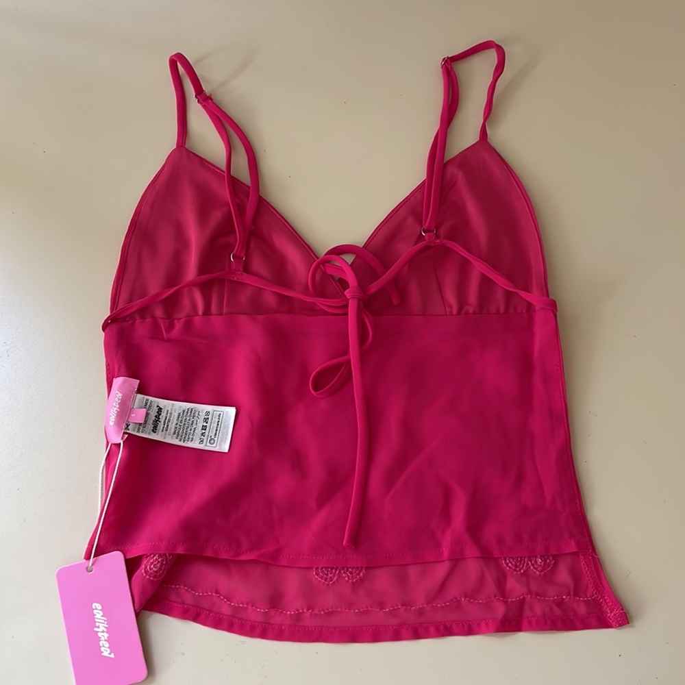 EDIKTED Pink Beaded Floral Tank Top - Picture 5 of 6